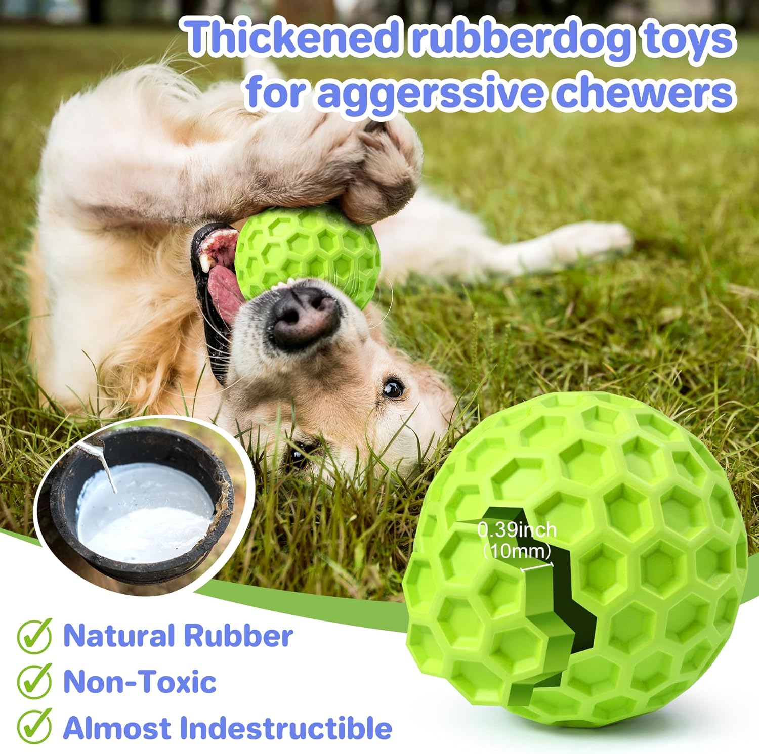 Durable Squeaky Dog Ball for Anxiety Relief and Outdoor Fun