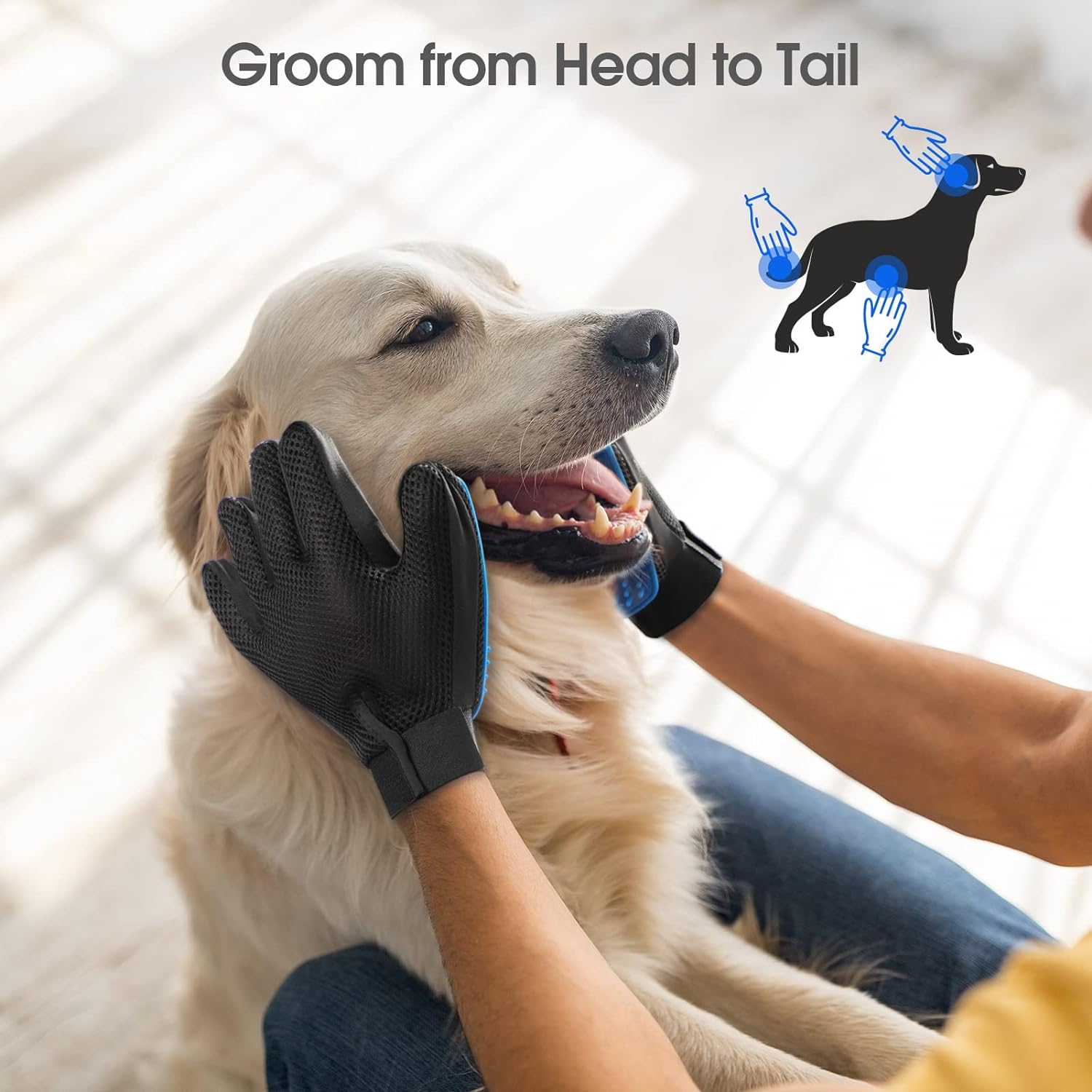 Gentle Pet Grooming Gloves for Easy, Stress-Free Shedding