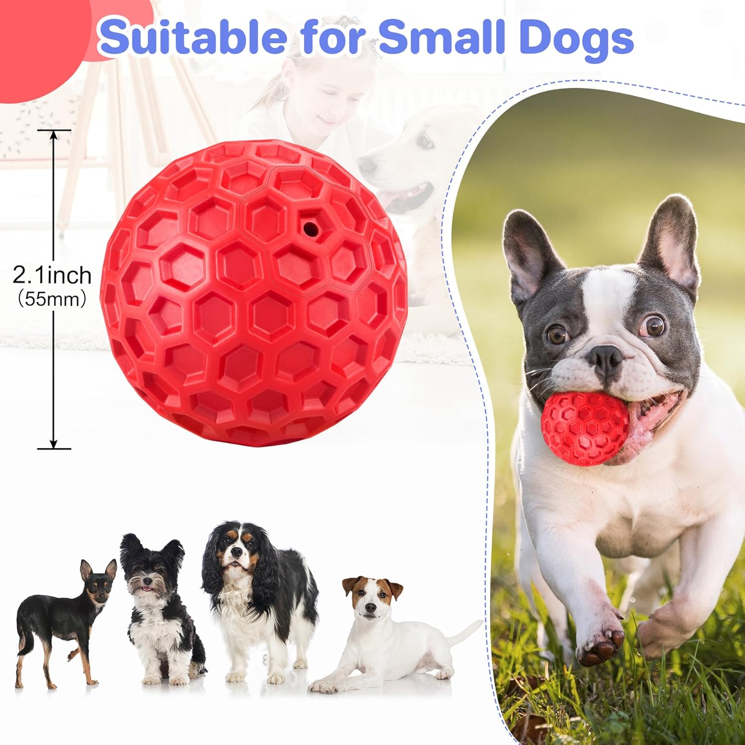 Durable Squeaky Dog Ball for Anxiety Relief and Outdoor Fun
